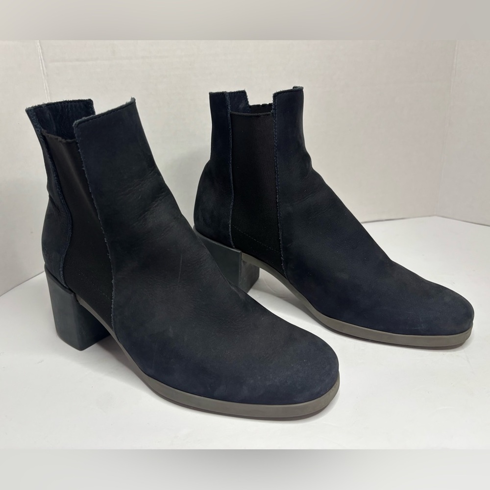 Arche Suede Nubuck Chelsea Ankle Boot Block Heel EU 37 / US 6